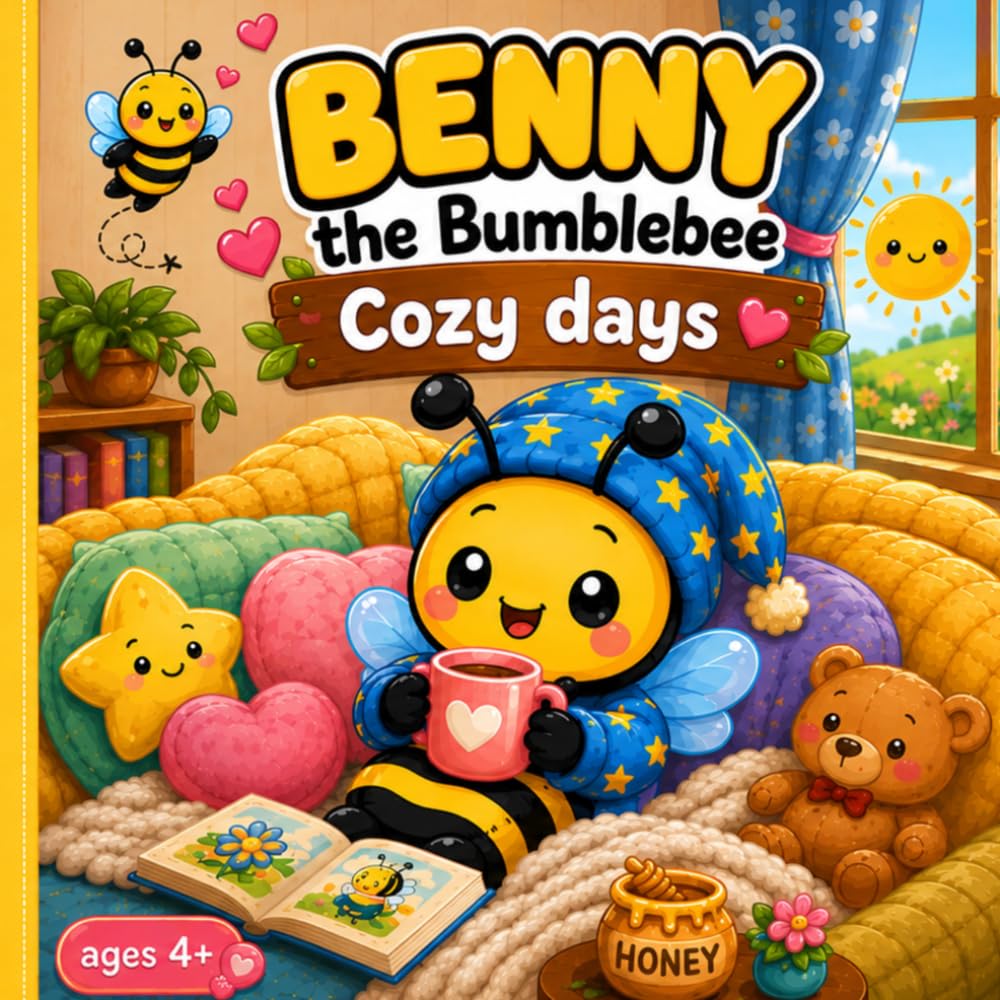 Benny the Bumblebee: Cozy Days: A heartwarming and playful coloring book for kids ages 4+ . Snuggle up and step into Benny’s cozy little world