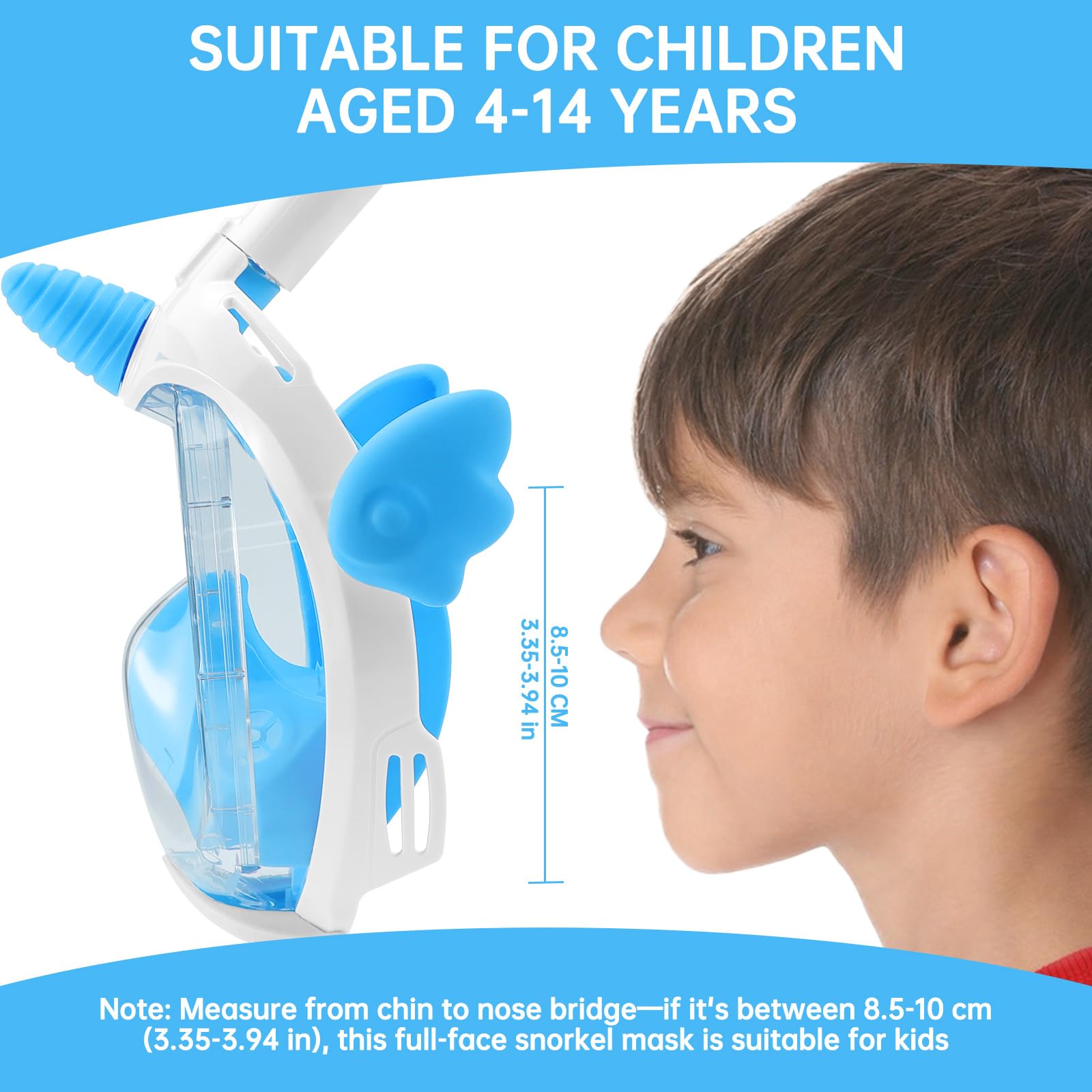 Aischens Masque De Plongée Intégral Enfant – Vue 180° Anti-buée, Licorne, 4-12 Ans, Avec Tuba