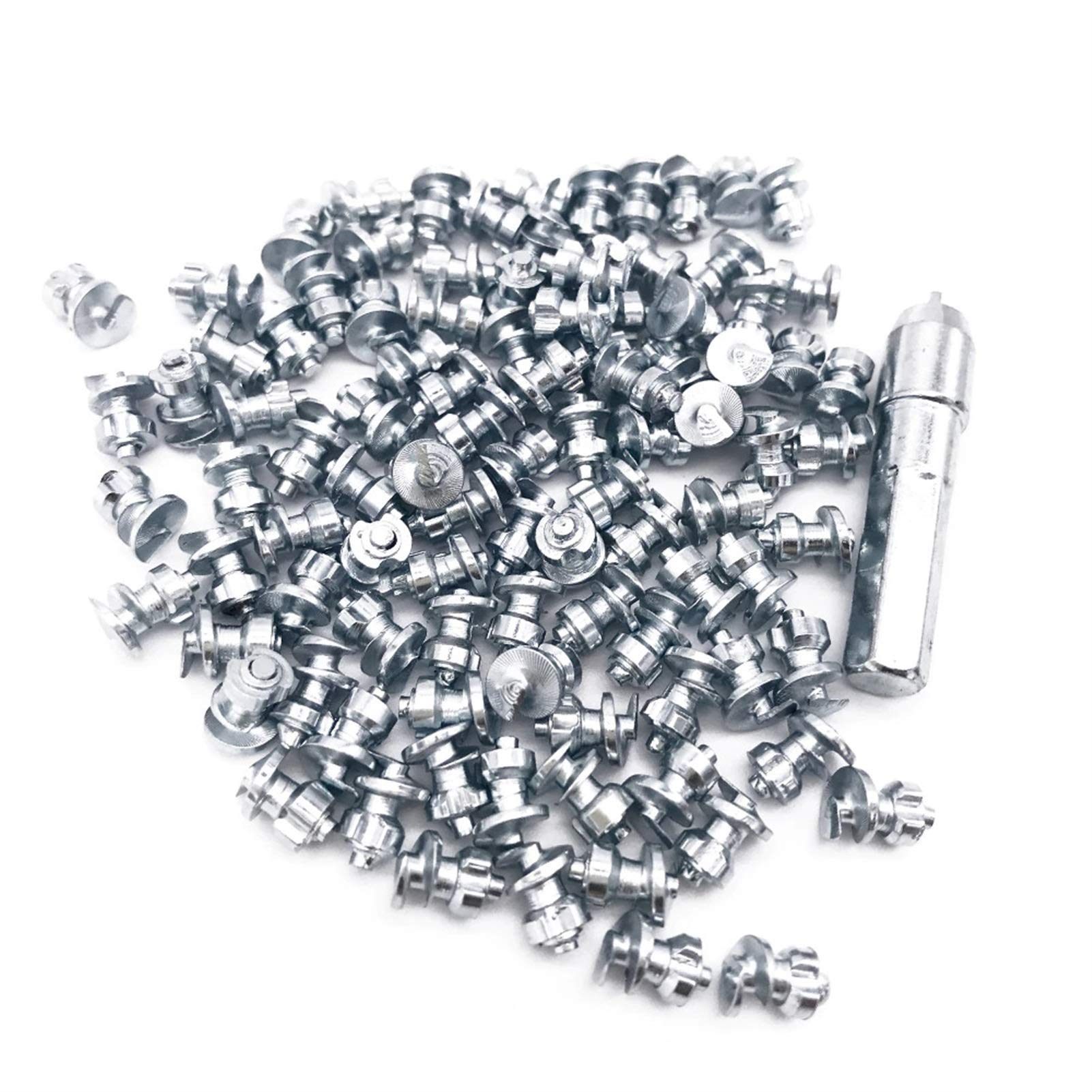 FHKBBFHKBB Car Snow Chain, Marrkey 100PCS MS100 6 * 8.5mm Tires Studs/Screw in Spikes/Spikes for Tire/Ice Spickes for Tires/spike tires bicycle/Shoes/Boots (Color Name : 100pcs)