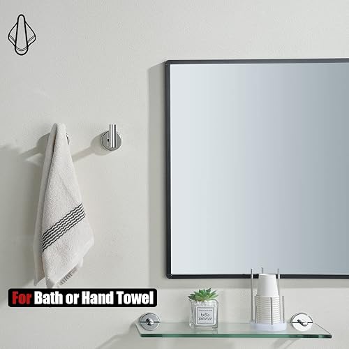 Miniatura 4 de JQK TH100-CH-P4 - Gancho cromado para toallas de baño, de acero inoxidable 304, para baño, cocina, garaje, montaje en pared (paquete de 4)