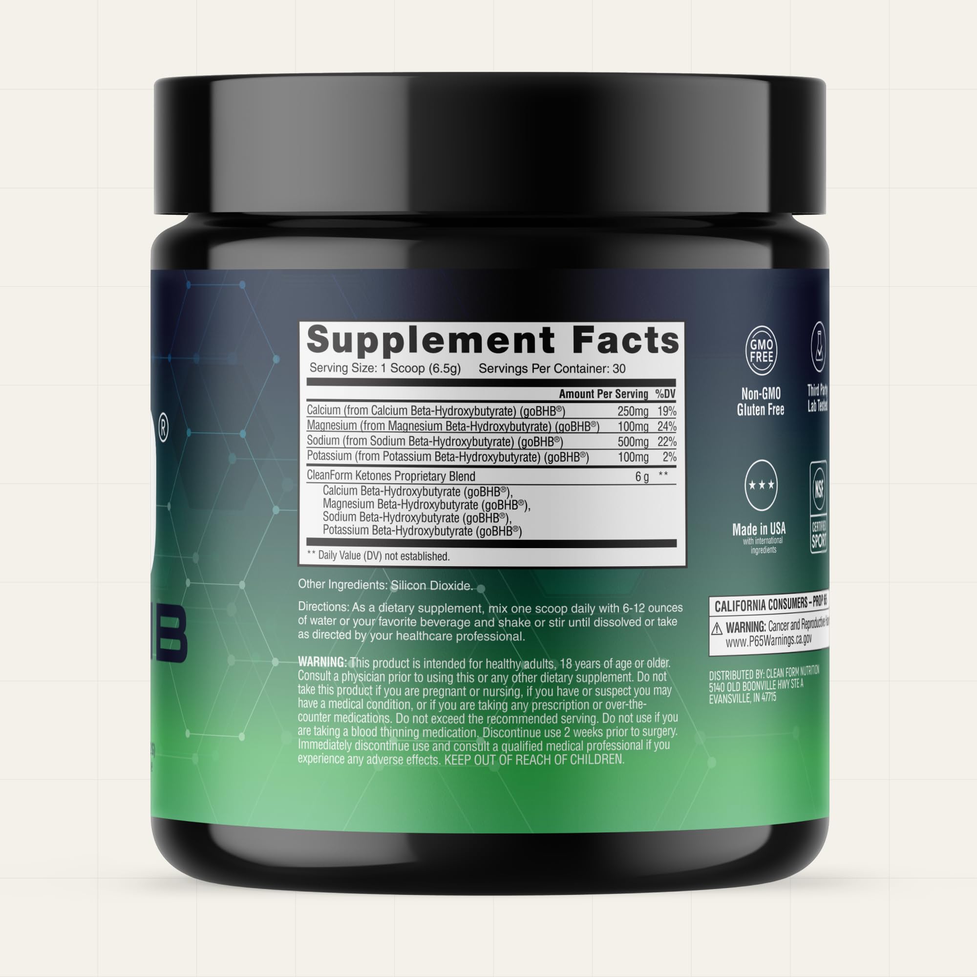 CleanForm goBHB Clean Energy Powder, Neutral, NSF Sport Certified, 6.88 oz — Amazon image 6