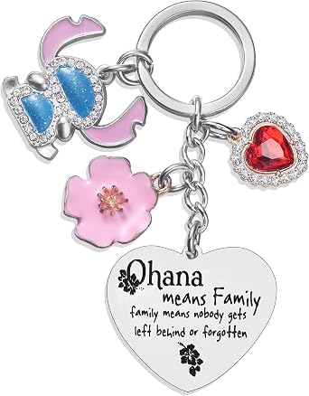 Melix Home Cute Keychains Ohana Means Family Friendship Gifts Heart Keychain Daughter Girls Birthday Present