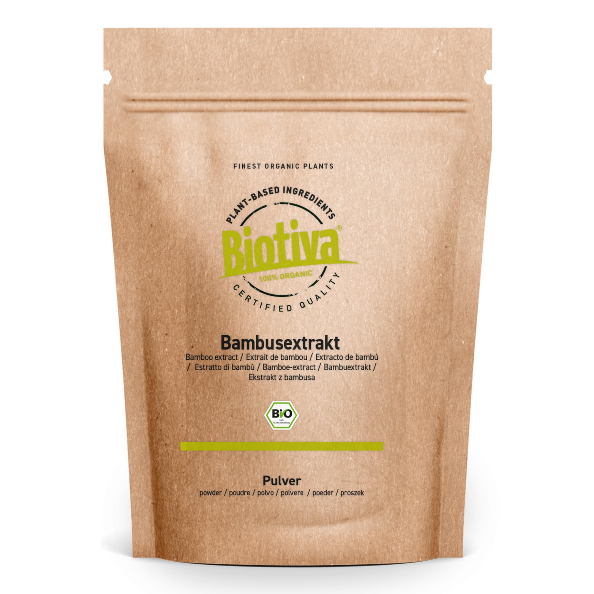 Bambus Extrakt Pulver Bio 100g - 100% natrlich & vegan - mit 75%  Kieselsure - Reines Pflanzenpulver aus kontrolliert biologischem Anbau -  DE-KO-005 ...
