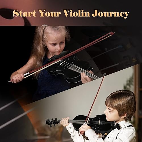 Miniatura 36 de BELANITAS Violín rosa para niños de 9 a 12 años, violín para principiantes de 1/4 con estuche rígido y colofonia, instrumentos musicales acústicos