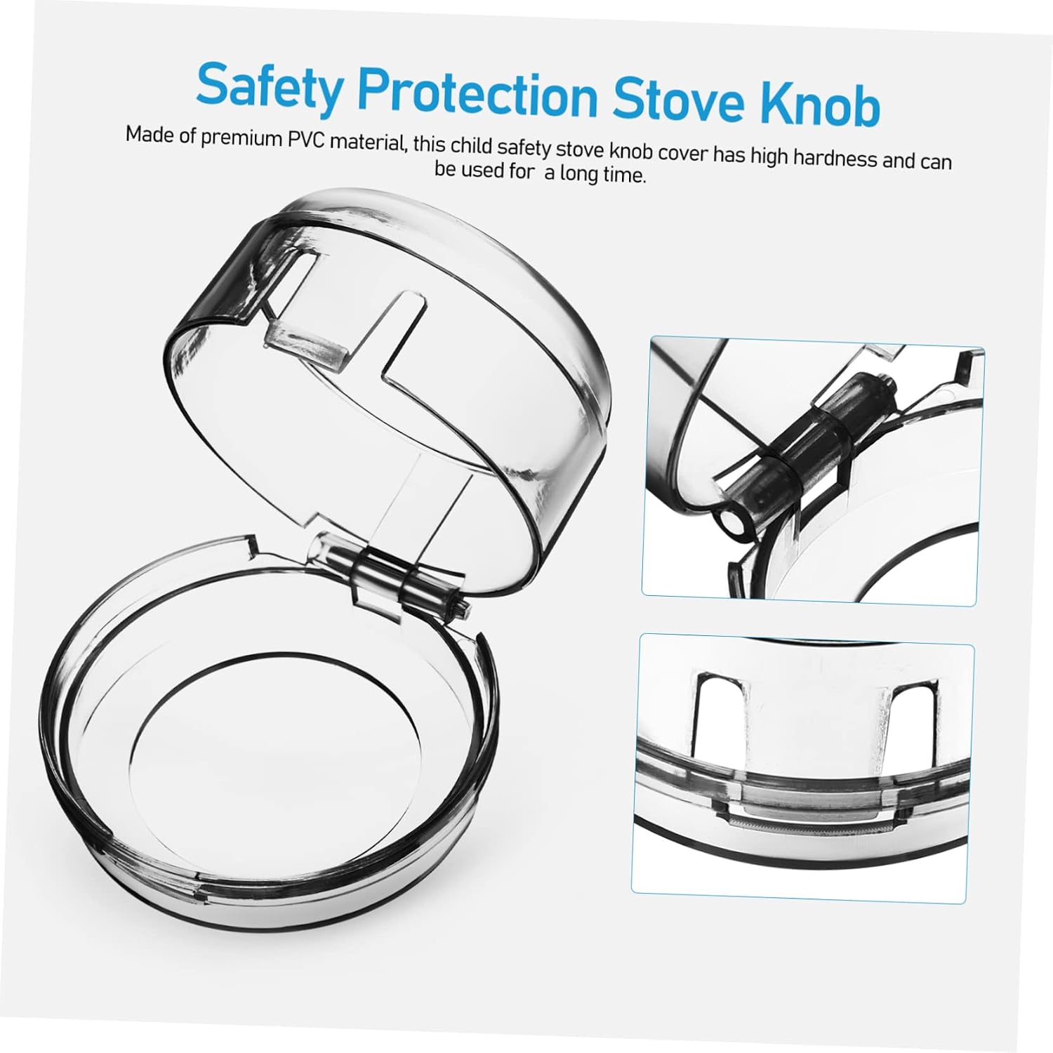 Hemoton 8pcs Gas Stove Knob Covers Childproof Button Protectors for Kitchen Safety Material and Black Fits Standard Knobs for Boys and Girls and Pets