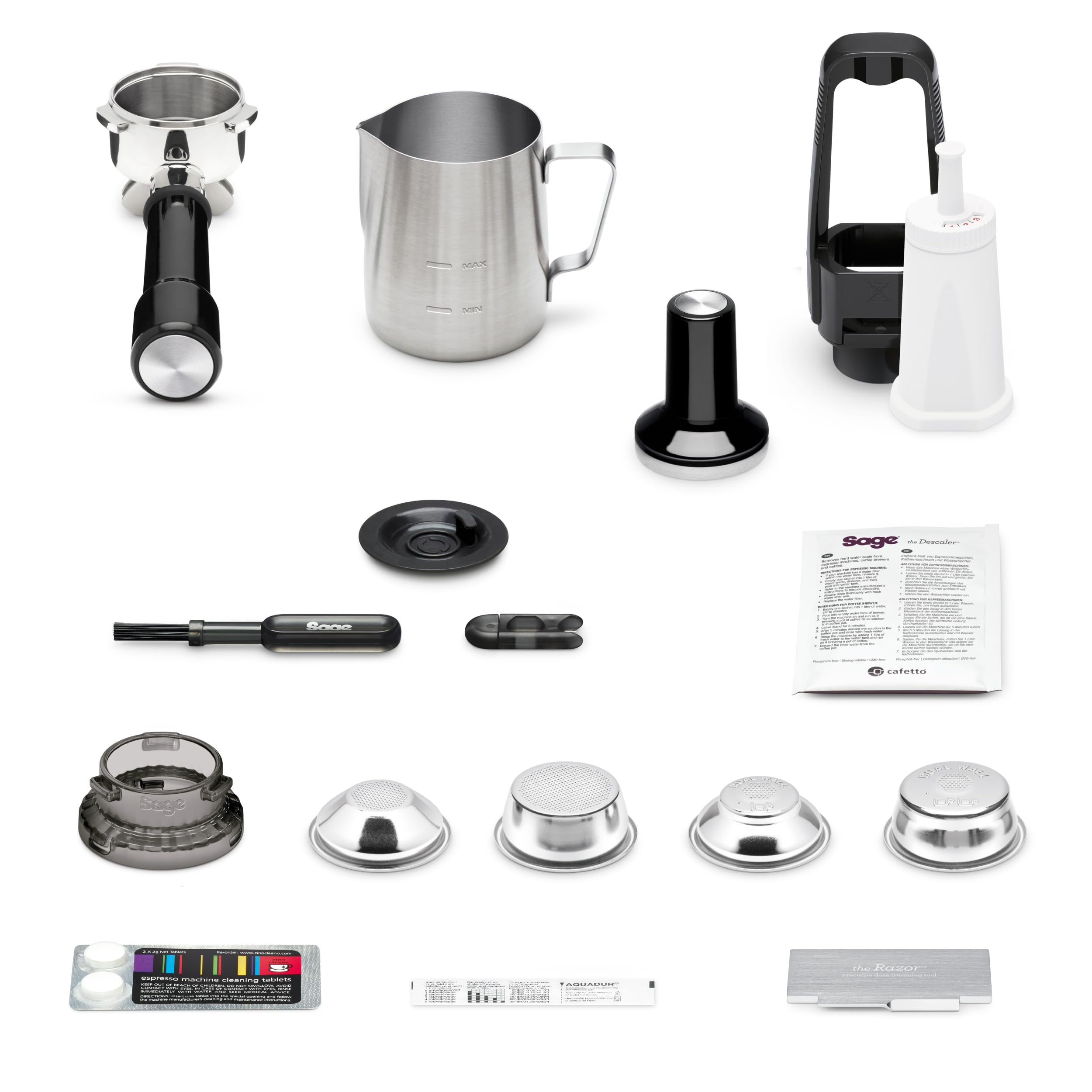 Sage - The Barista Touch - Kaffeemaschine mit automatischem Milchaufschäumer & integriertem Mahlwerk - Touchscreen, abnehmbarer Tamper, 5 Voreinstellungen - Siebträgermaschine - Gebürsteter Edelstahl