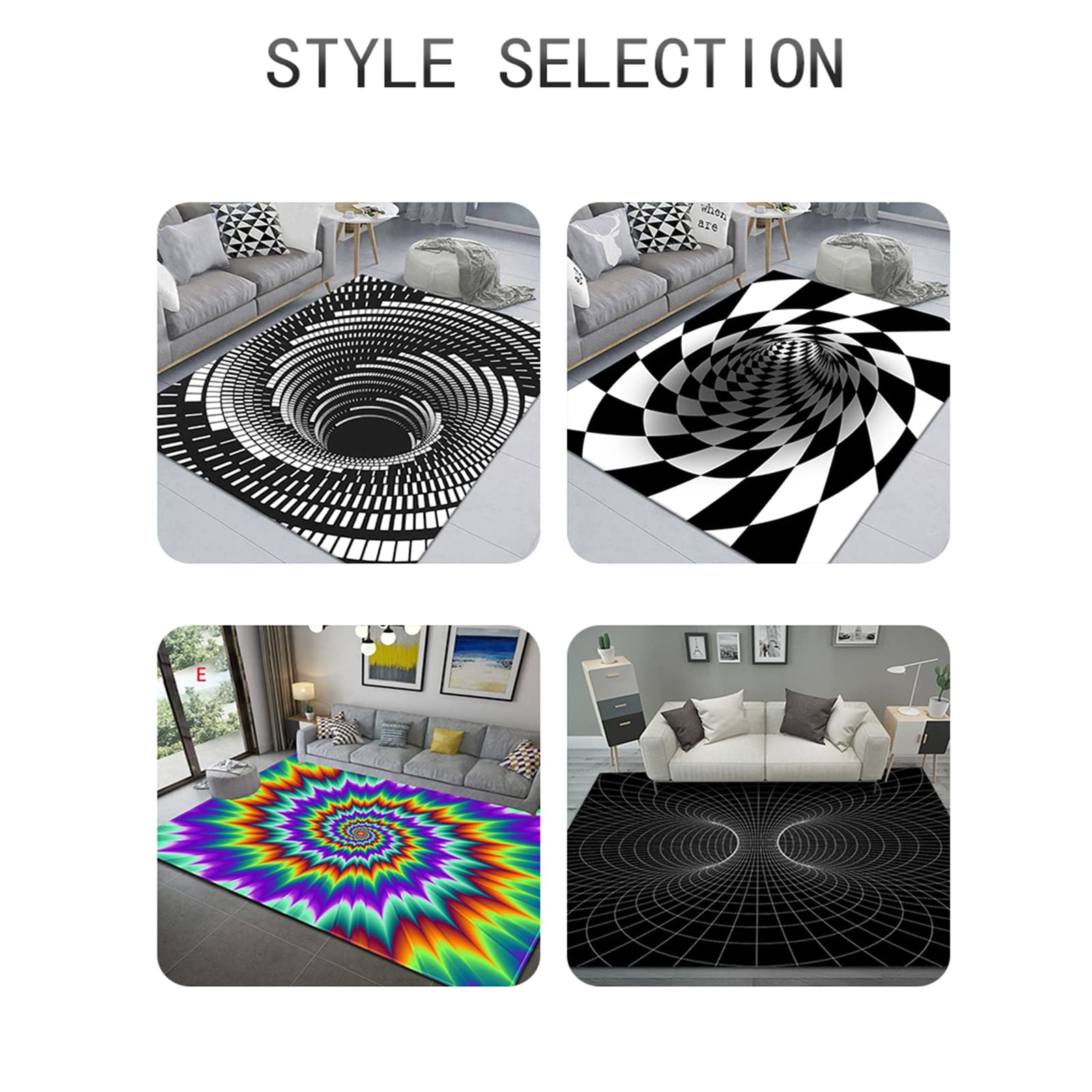 Zerbino 3D Magici Illusione ottica Zerbino Illusione Visiva Tappeto Rettangolo Ingresso Tappetino di benvenuto Tappeto antiscivolo per porta d'ingresso Camera letto Cucina domestica 80 x 100 cm