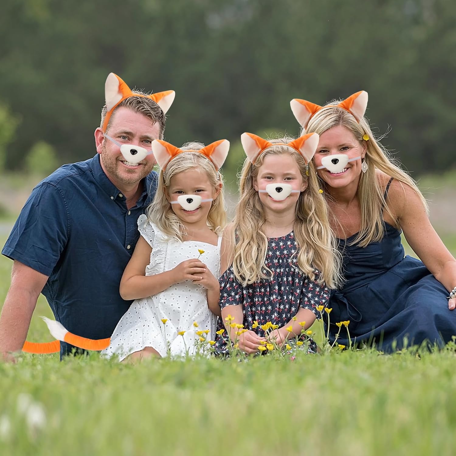 XEPST Fox Ears and Tail Set, Animal Fox Costume Set with Ears Headband Orange Tail and Nose for Animal Costume Birthday Party Accessories Halloween Cosplay Carnival Fancy Dress Party Supplies - Image 5