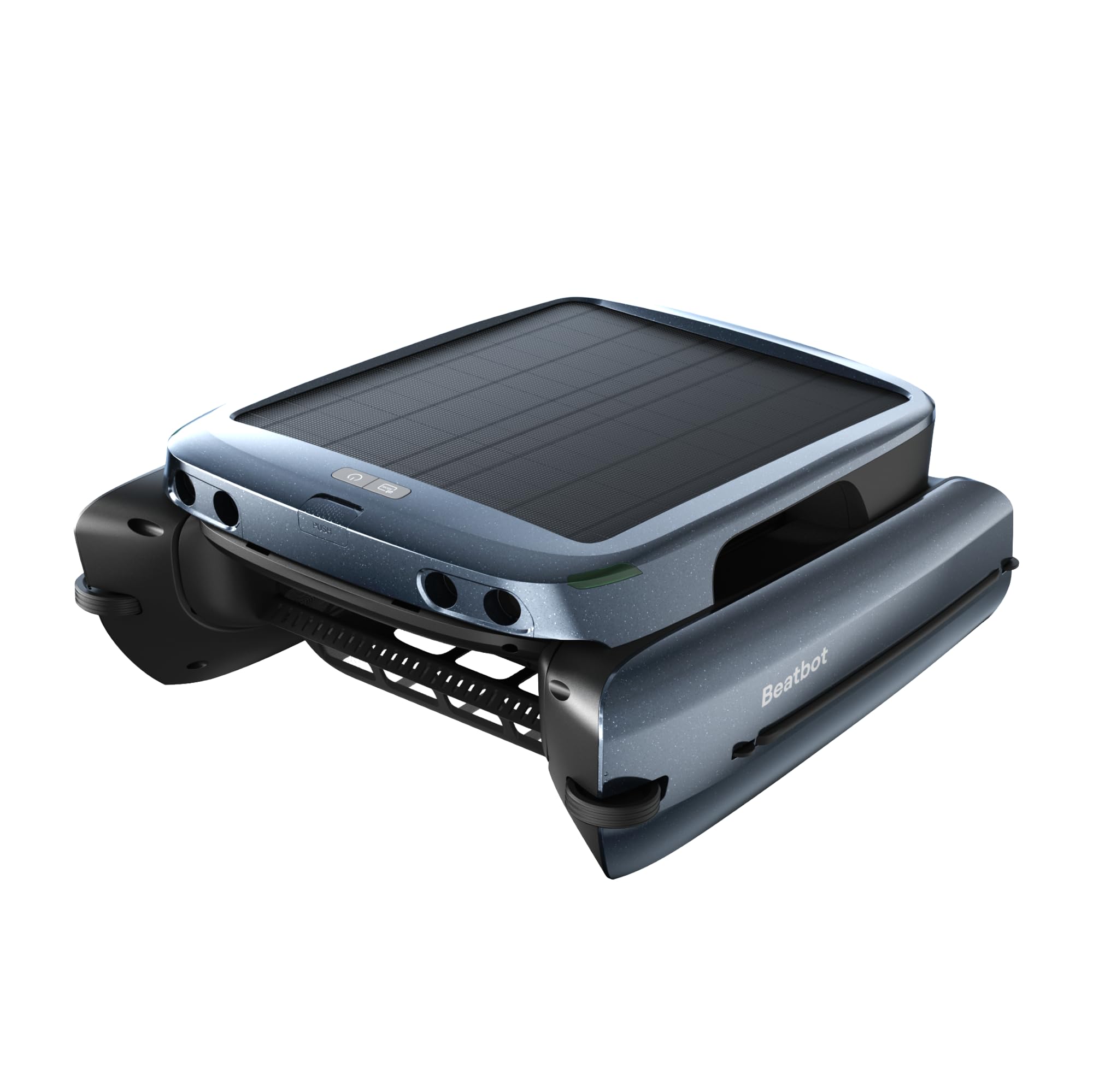 Beatbot iSkim Cordless Robotic Pool Skimmer with 9L Filter Basket, 24/7 Cleaning Solar Powered, 10000mAh Battery, 28-Hour Runtime, Auto Return, Smart Obstacle Avoidance, APP Control -Navy Blue