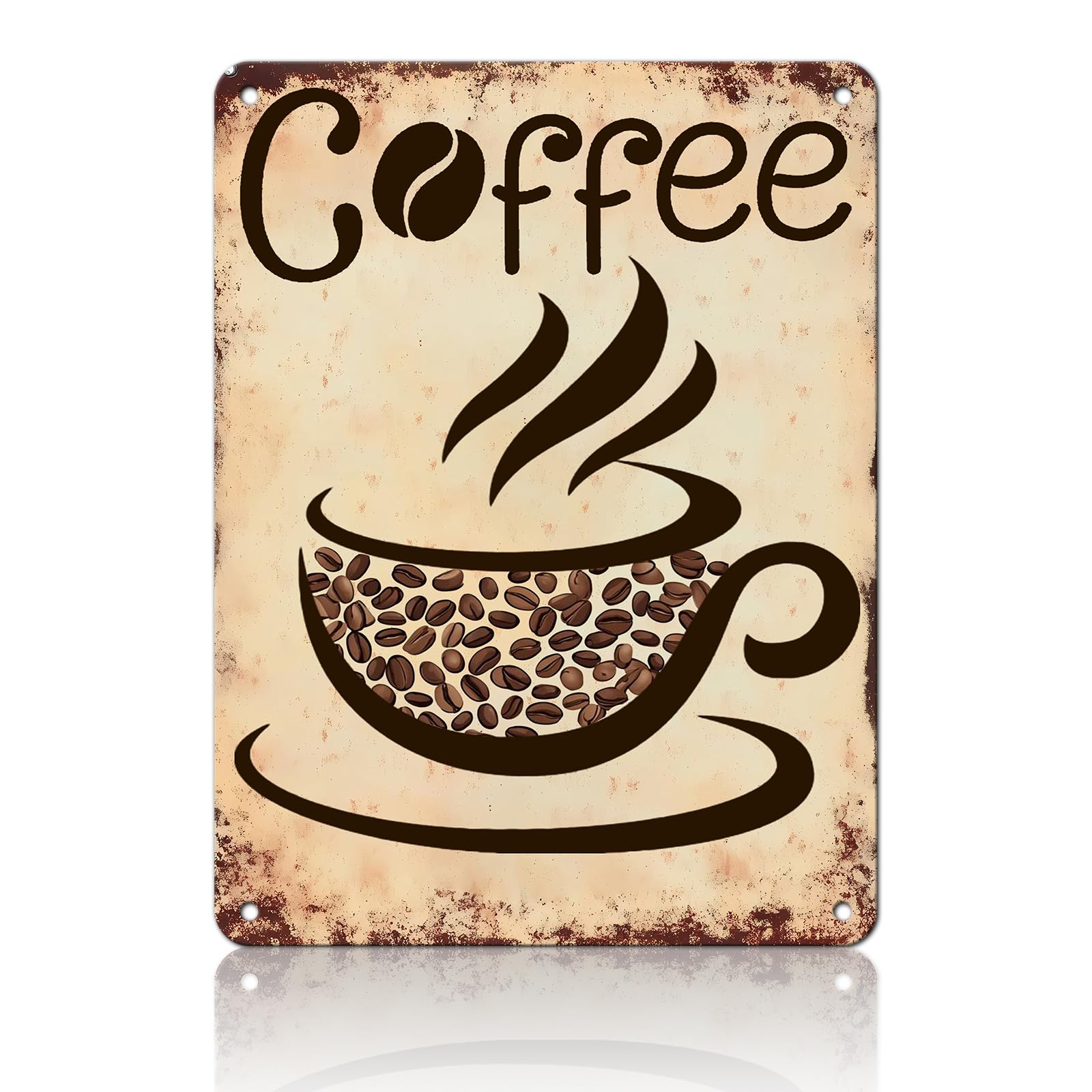 Anceky Retro Metal Tin Sign Coffee Sign Funny Wall Decor for Home Farmhouse Backyard Bar Outdoor 12×16 Inch