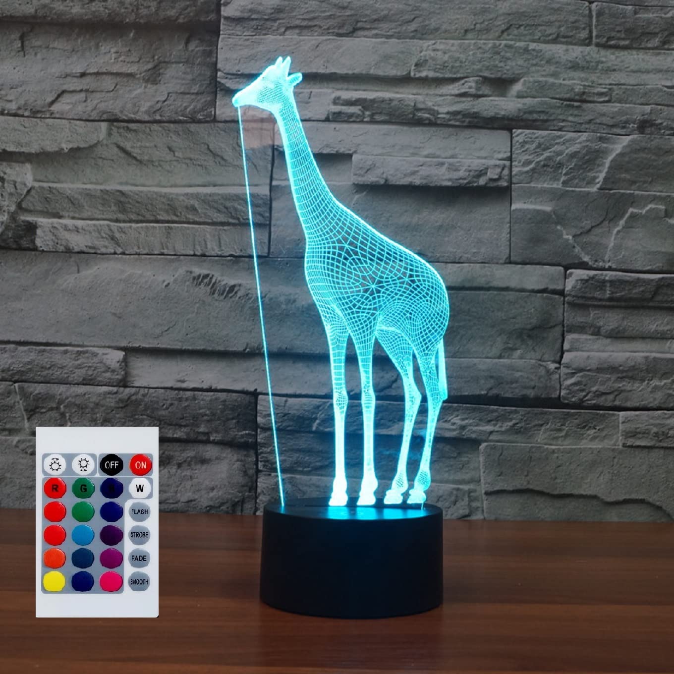 SUPERHONGJIHAO Night Light for Kids 3D Giraffe Led Lamp with Remote Control 16 Color Changing Xmas Birthday Gift for Child