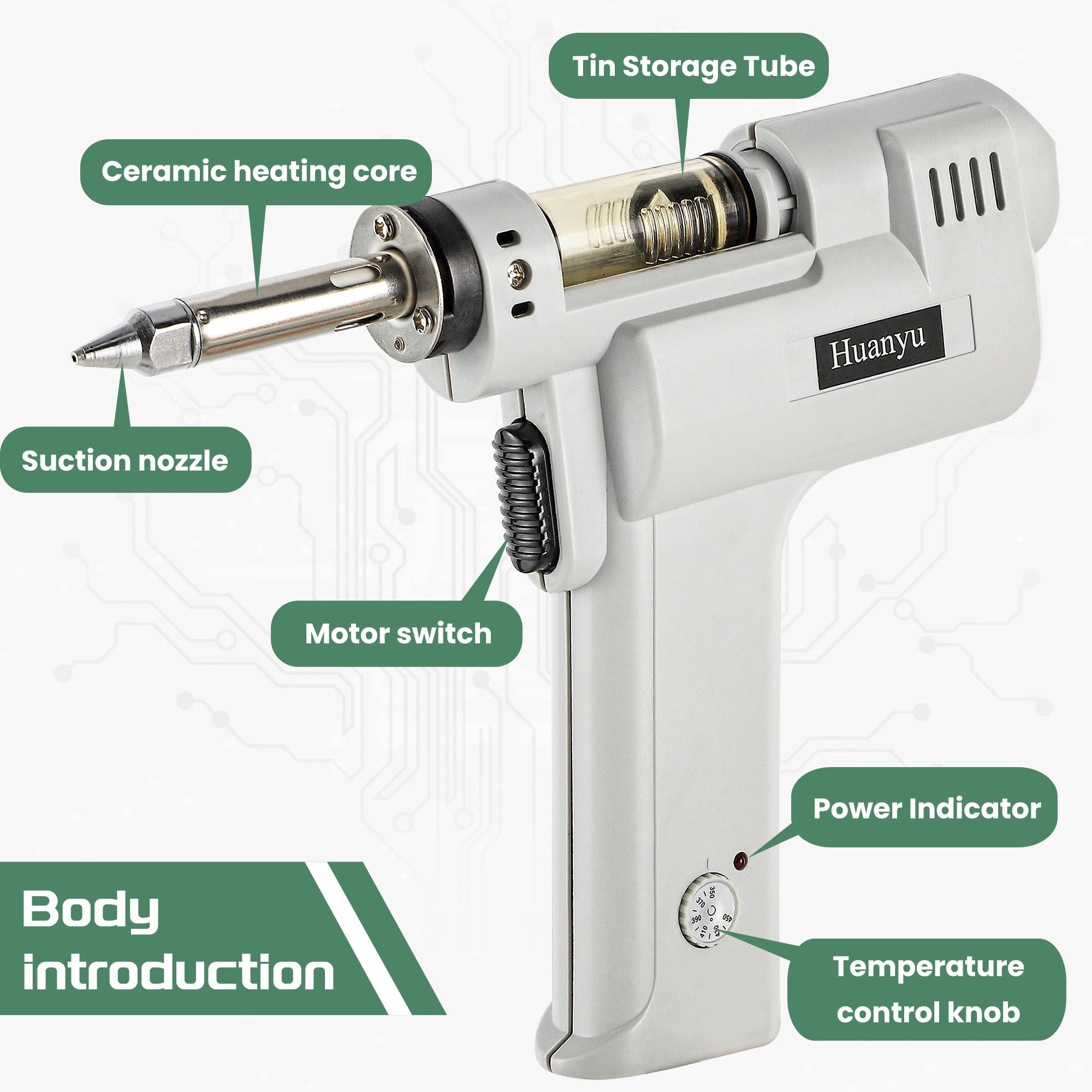 Huanyu S993A Electric Desoldering Gun DeSolder Gun Solder Sucker Gun