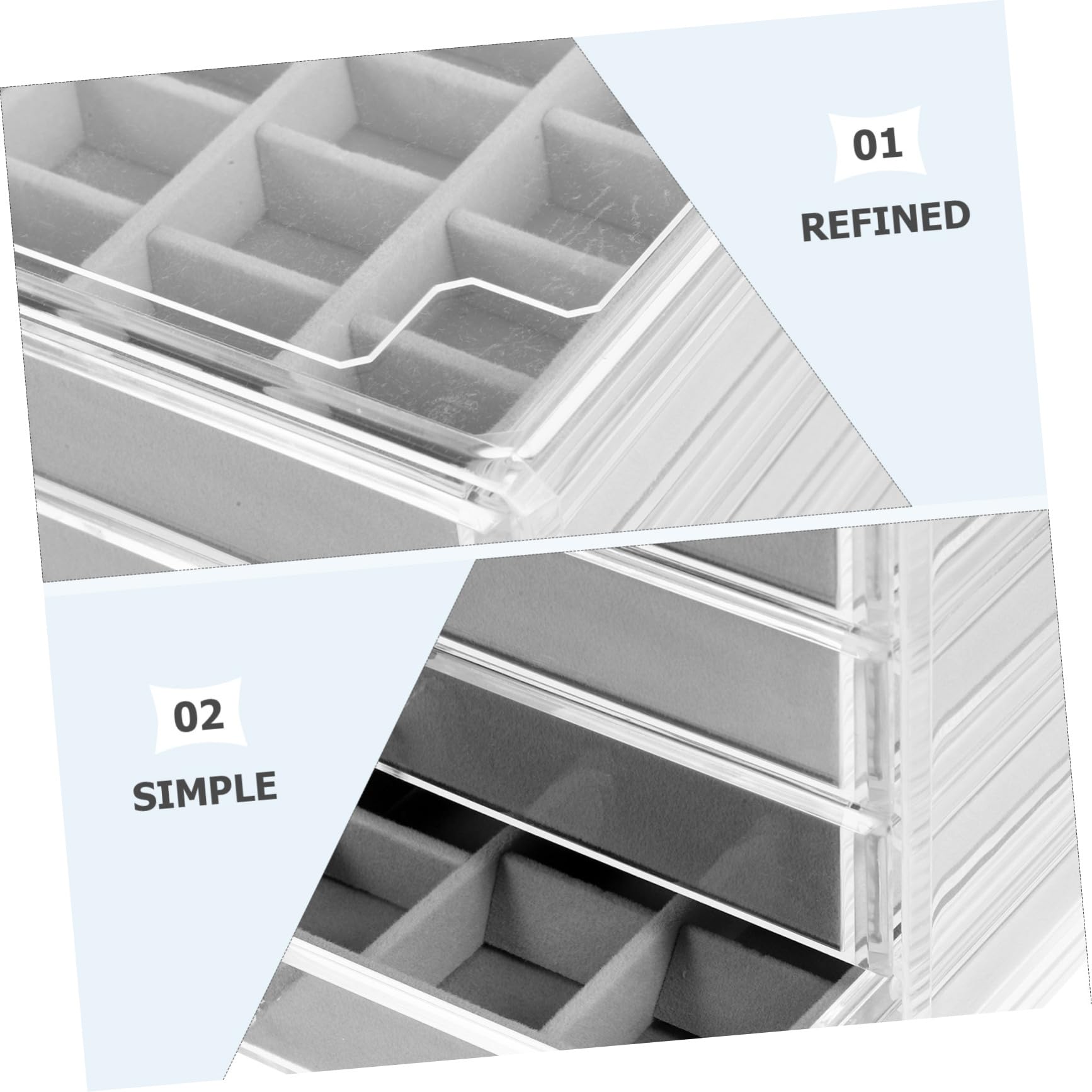 Ciieeo Organizador de Joyas Acrílico Transparente con 5 Cajones y Diseño Multilayer para Almacenar Pendientes y Anillos con Elegancia y Alta Durabilidad