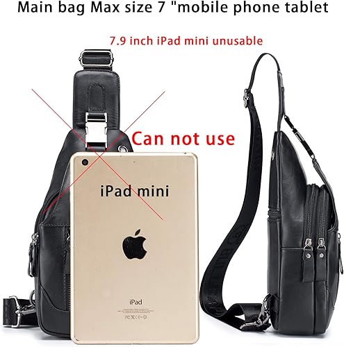 Miniatura 11 de LUKZIJAES Bolso bandolera de cuero genuino para hombre marrón (#1-Brown)