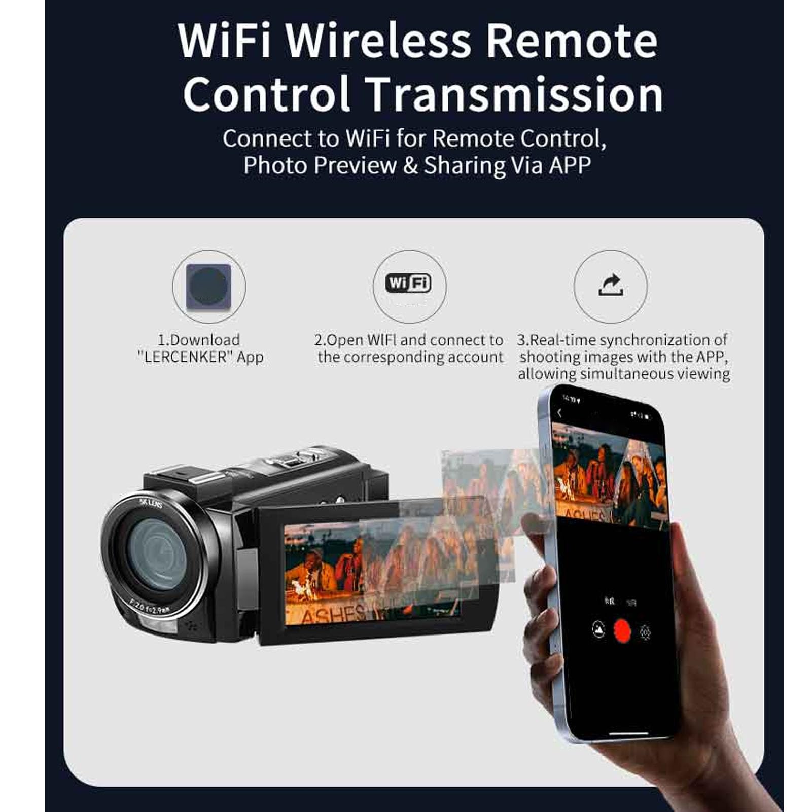 Videocamera, videocamera con zoom digitale 5K 56MP 18X con visione notturna IR, touch screen IPS HD da 3 pollici con rotazione a 180°, fotocamera per vlogging da viaggio