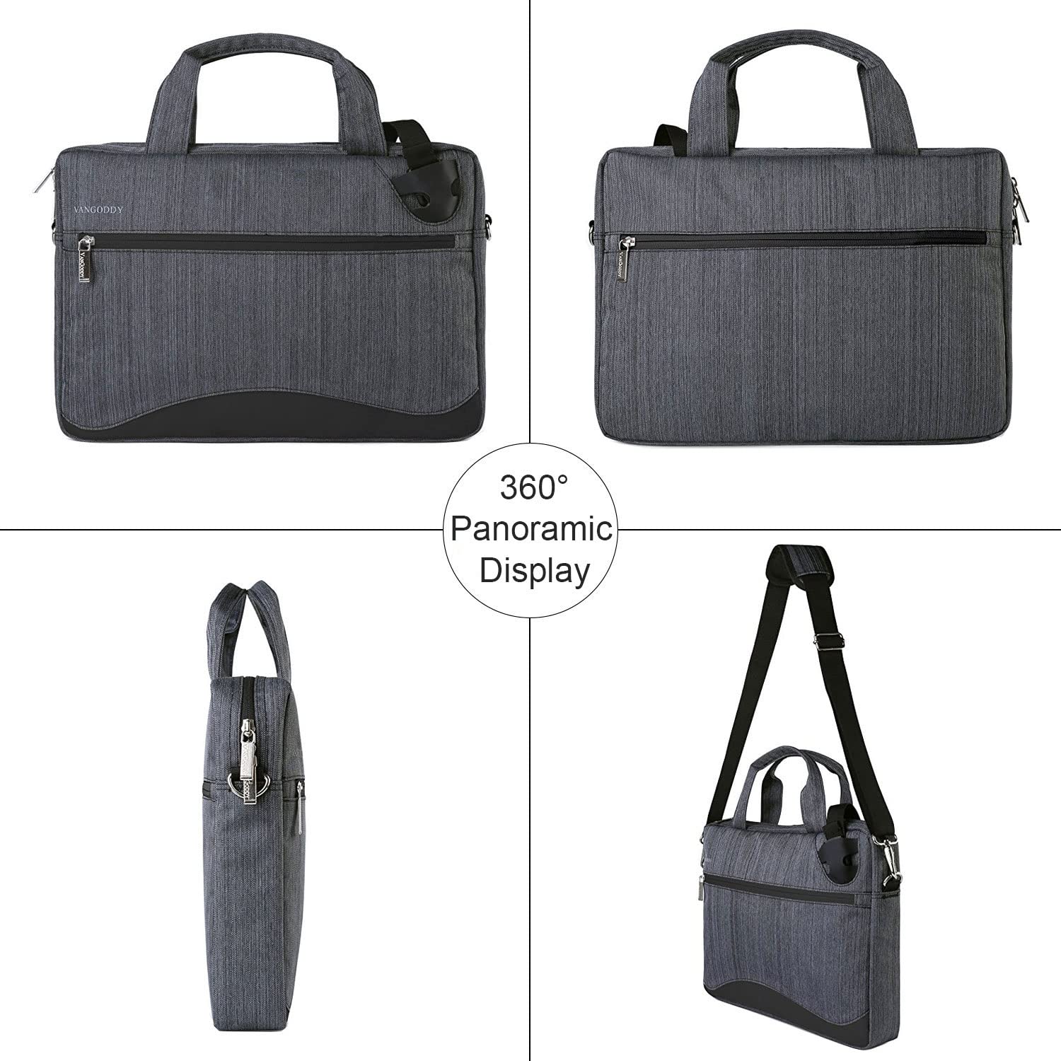 Protective Laptop Shoulder Bag for MacBook Pro 16, MacBook Air 15, Dell XPS 16/15, ZenBook 15