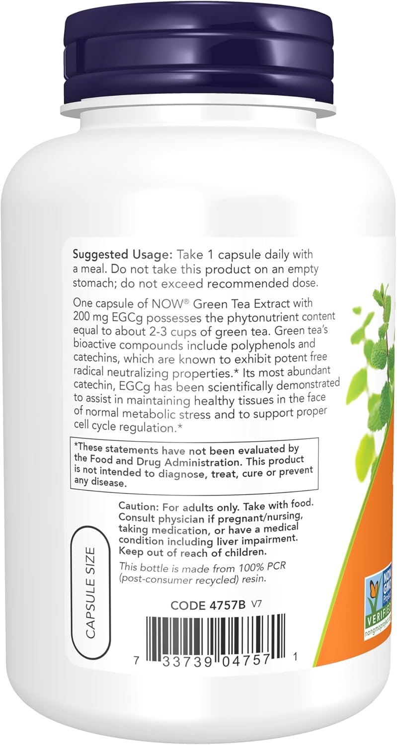 NOW Foods EGCg, Green Tea Extract, 400mg, 180 Vcaps (Pack of 2)