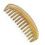Onedor Handmade 100% Natural Green Sandalwood Hair Combs - Anti-Static Sandalwood Scent Natural Hair Detangler Wooden Comb (Oval Wide Tooth)