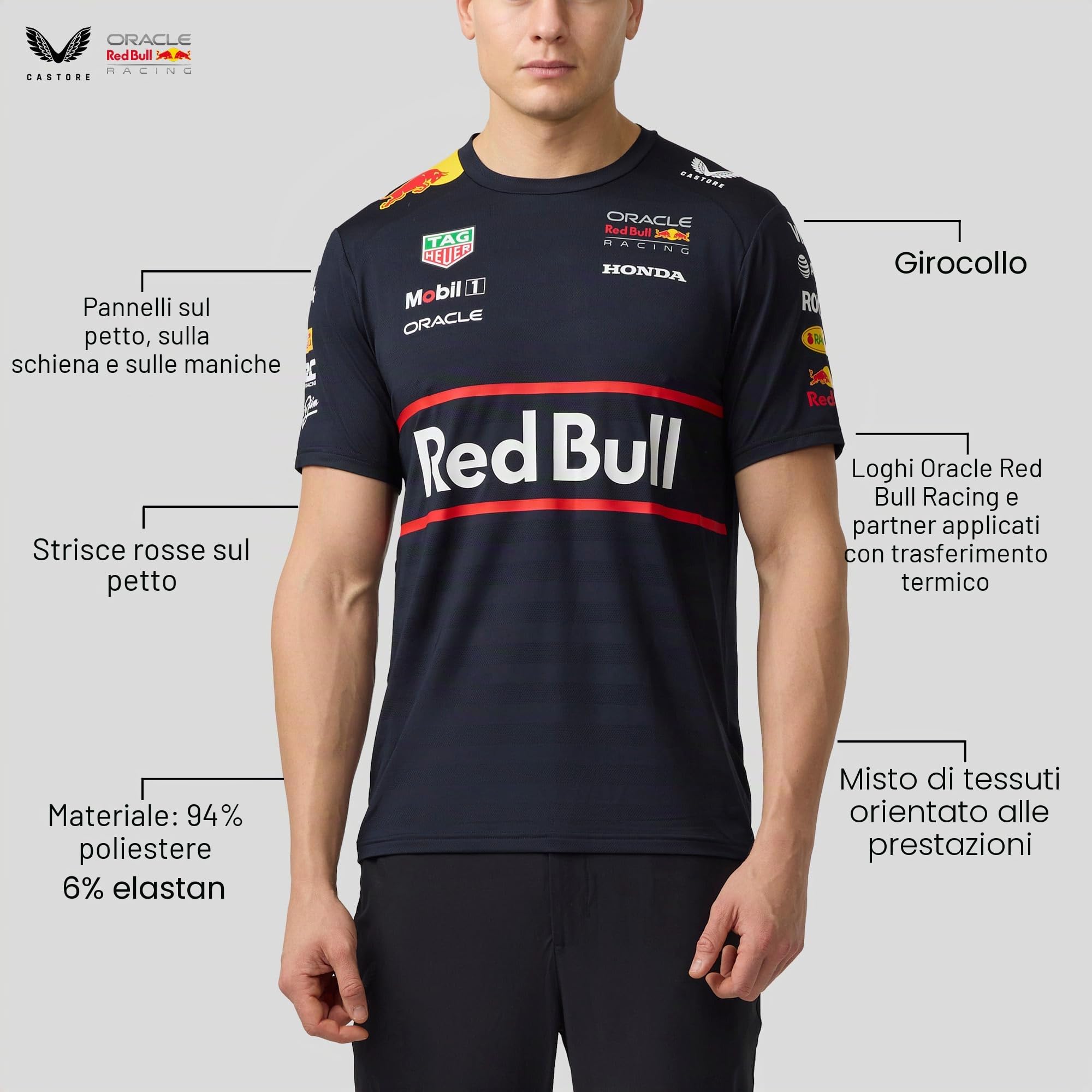Castore - Maglietta da Uomo Team Set Up (Confezione da 1)
