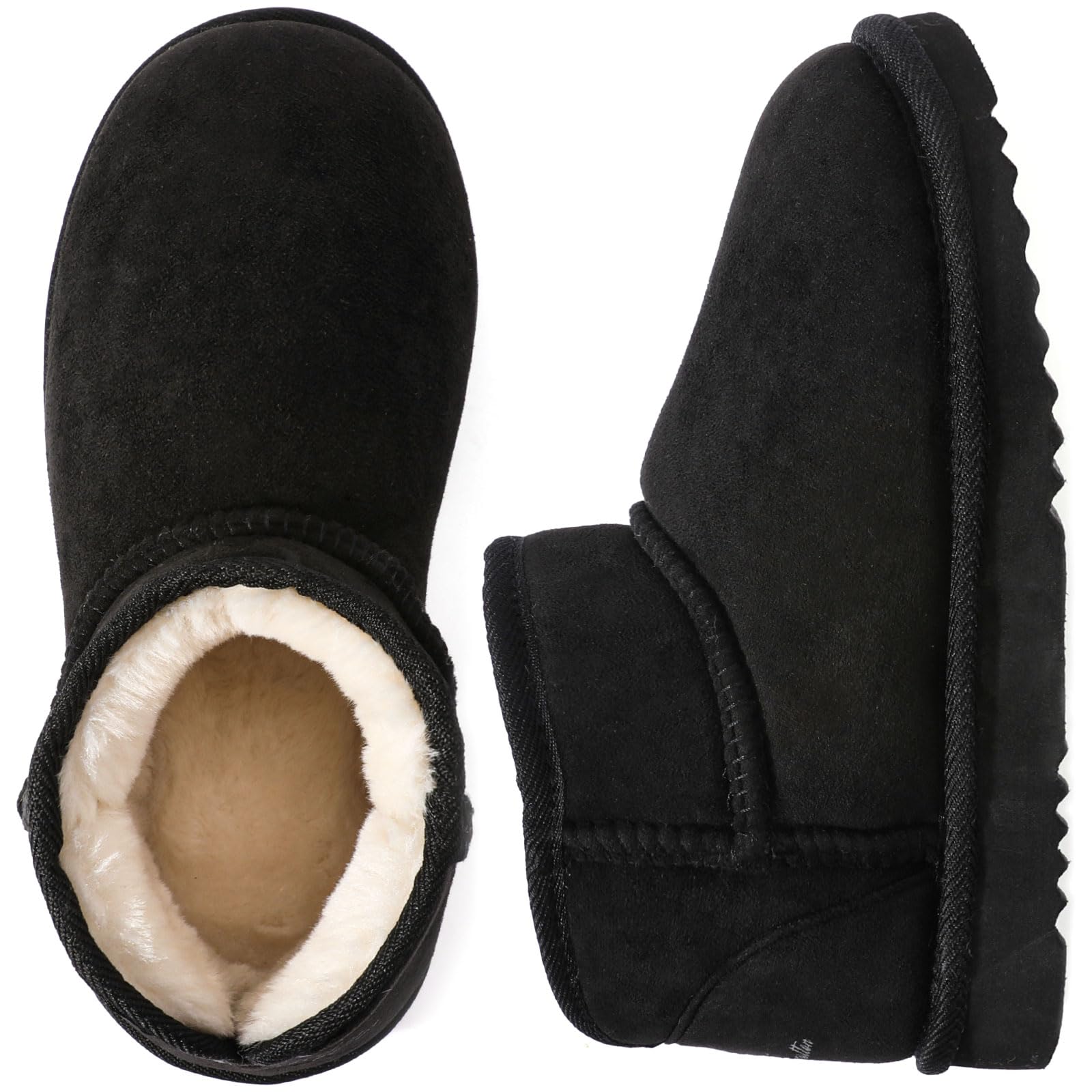 Wishcotton Womens Cozy Short Bootie Slippers Winter Warm Hard Bottom House Shoes with Fuzzy Lining for Indoor Outdoor