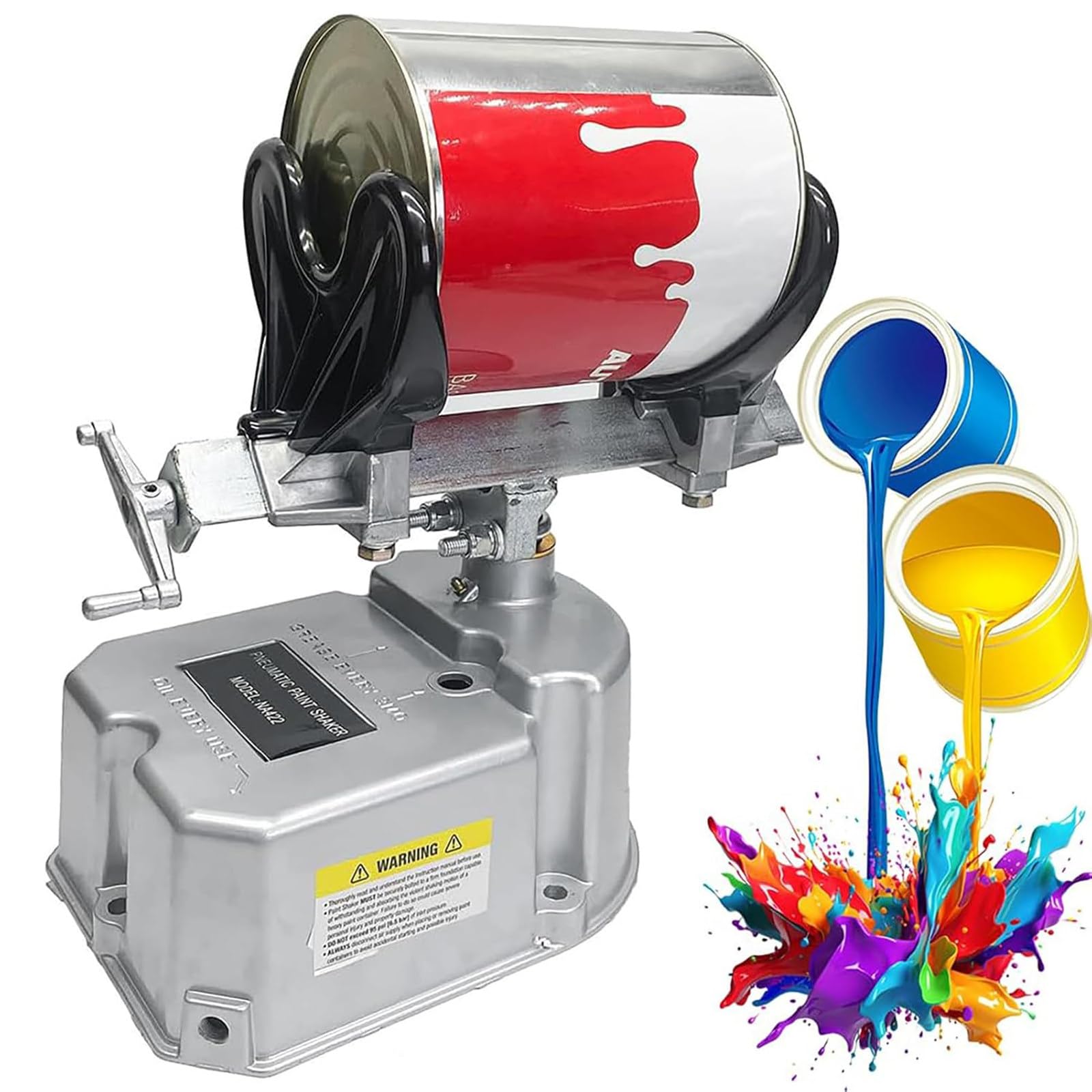 Luftbetriebener Farbschüttler, 1–5 l Fassungsvermögen, Mischer, Schüttelmaschine, 15 Min./Eimer, 0–500 U/min, zum Mischen von Farben und Aquarellfarben