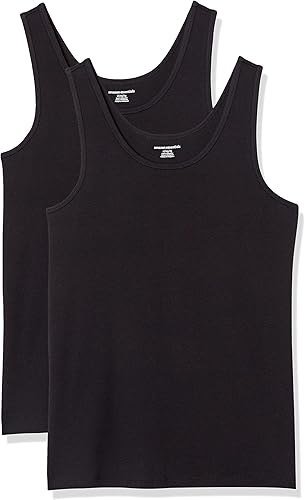 Tienda Essentials - Camiseta ajustada sin mangas para mujer, paquete de 2