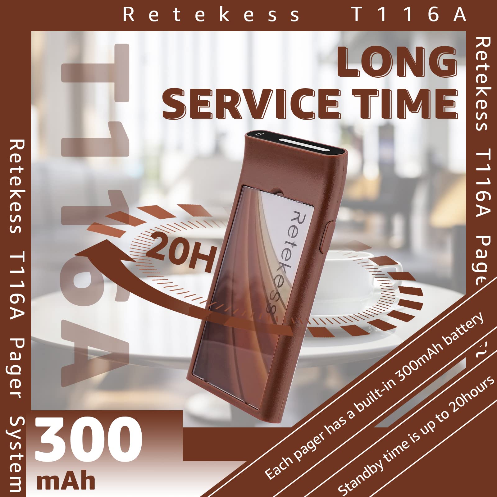 Buy Retekess T116A Restaurant Pager, Wireless Paging System, Low