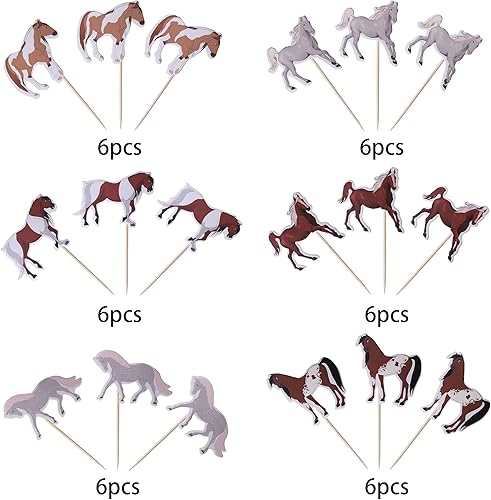 Miniatura 3 de Paquete de 36 adornos para cupcakes de caballos, animales de caballo, cupcakes, decoración de cupcakes para baby shower, cumpleaños, baby shower,