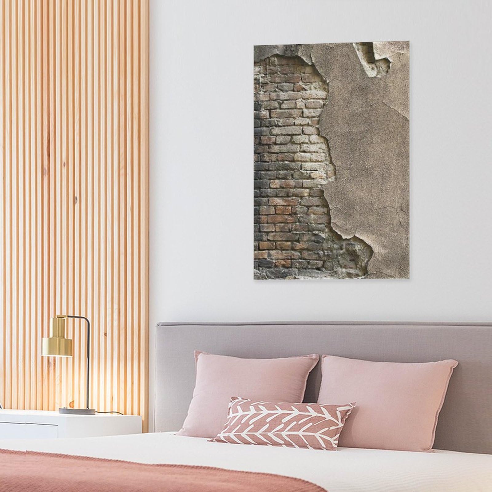 Amazon.co.jp: 絵画 ひび割れたレンガ壁の壁紙インテリア 絵画