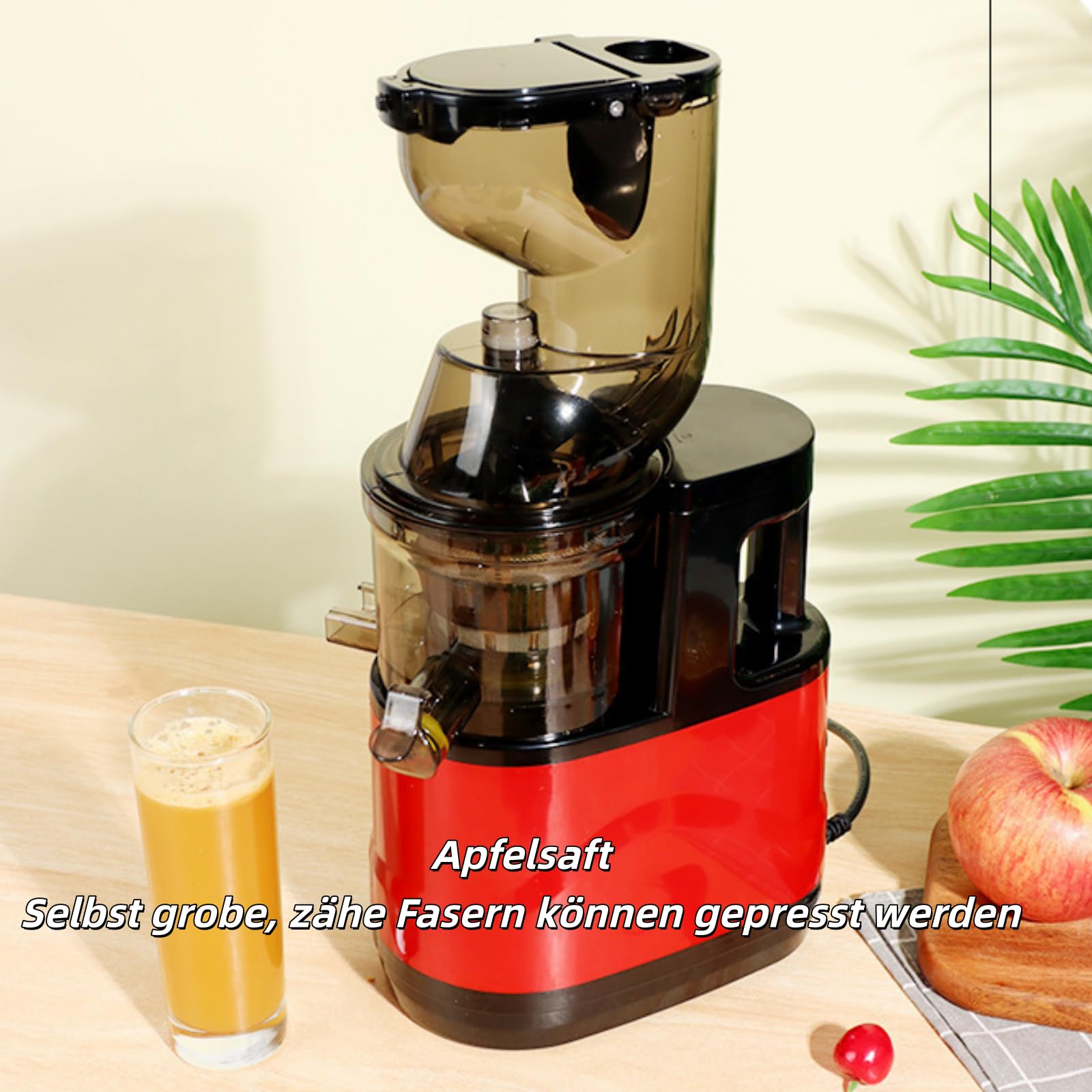 JuiCiento Macht Gesundes Leben Einfach，Entsafter mit Fruchtfleischabscheidung, Haushalts-Obst und Gemüsesaftpresse, lebensmittelechtes Filtergitter für reineren Saft