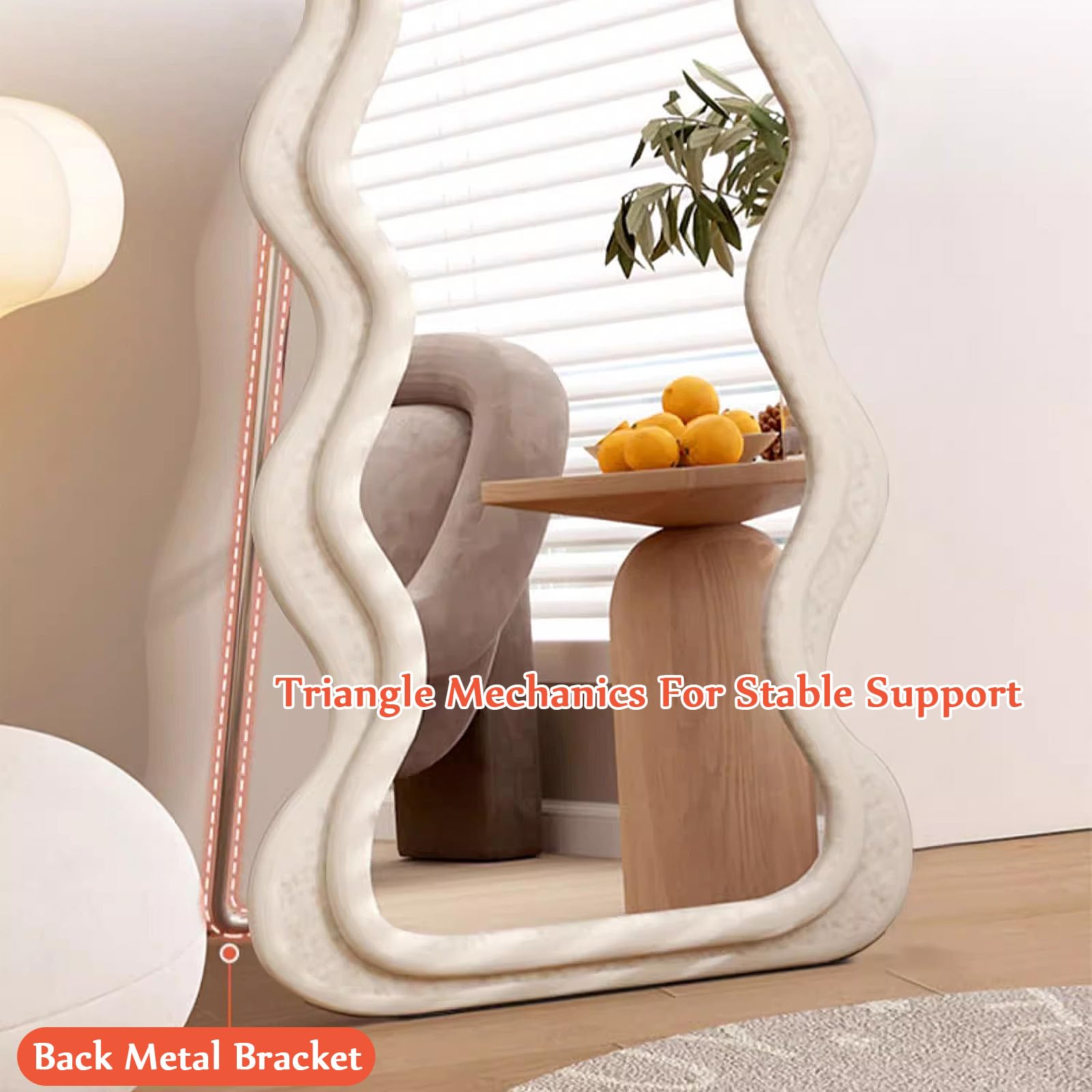 GOPLUS Specchio A Figura Intera, Specchio Da Parete, Specchio Appeso Sulla Porta Con 2 Ganci Specchio Antideflagrante Rettangolare Stile Semplice 120x37x16 Cm Bianco 45490182