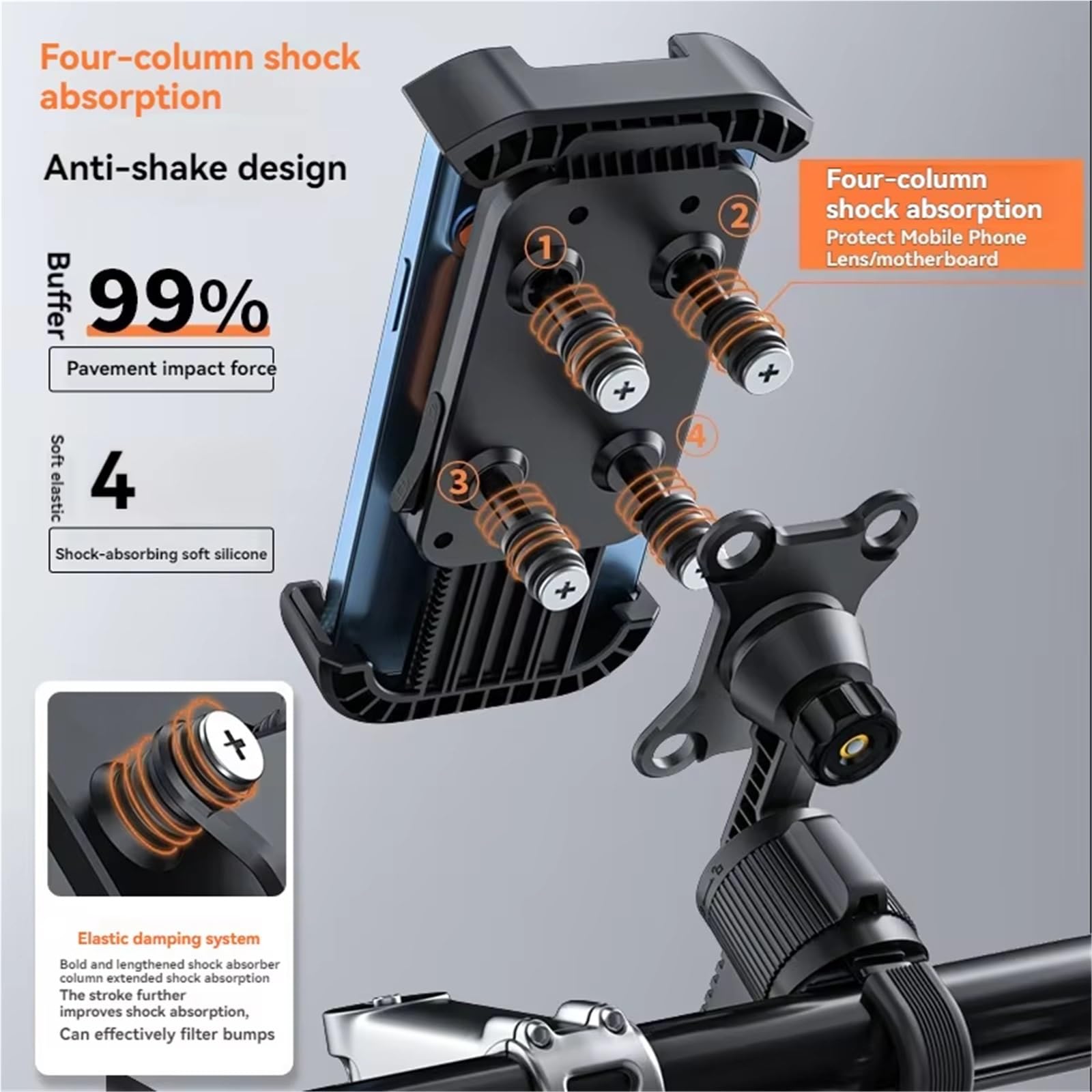 Barre Support Navigation GSP Support Navigation Véhicule Électrique Et Support Fixe Vélo Stable Résistant Aux Vibrations Support Téléphone Portable Moto Support Navigateur GPS(Bicycle B)