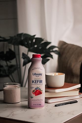 Miniatura 3 de LifeWay Kéfer de leche entera orgánica, bayas mixtas, 32 onzas líquidas