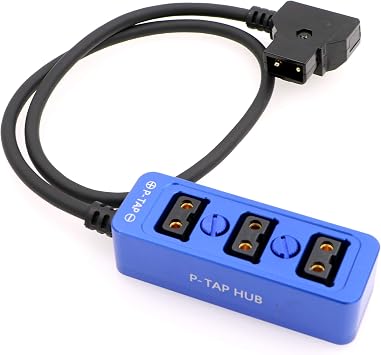 Gbrand AConnect D-tap Splitter P-Tap HUB Cable D Tap to 3Ports Dtap P-tap Splitter Cable for Photography Power for ARRI RED Z CAM Cameras TILTA Steadicam IDX V-Mount Battery 21in/ 54cm