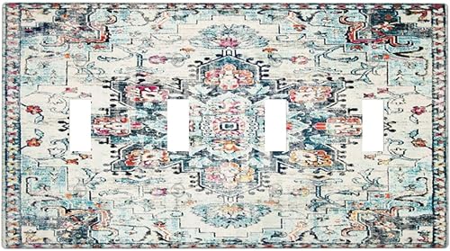 Miniatura 50 de Cubiertas de interruptor de luz de palanca simple de los años 70, estilo bohemio vintage con sol, arcoíris, retro, hongo, floral, de 1 gang, placas