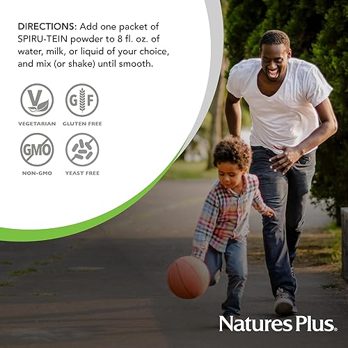 Miniatura 10 de NaturesPlus SPIRU-TEIN Batido  Sabor de plátano  8 paquetes, proteína espirulina en polvo  reemplazo de comidas a base de plantas, vitaminas y