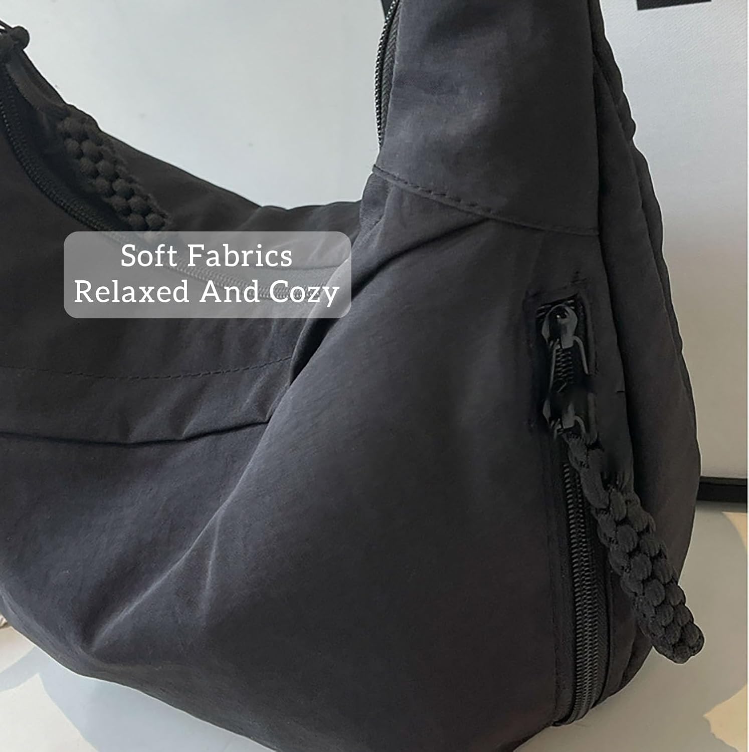 Crescent Crossbody Shoulder Bag For Women Hobo Bag Multi-Pocket Nylon Backpack Travel Shopping Dumpling Bag - Image 5