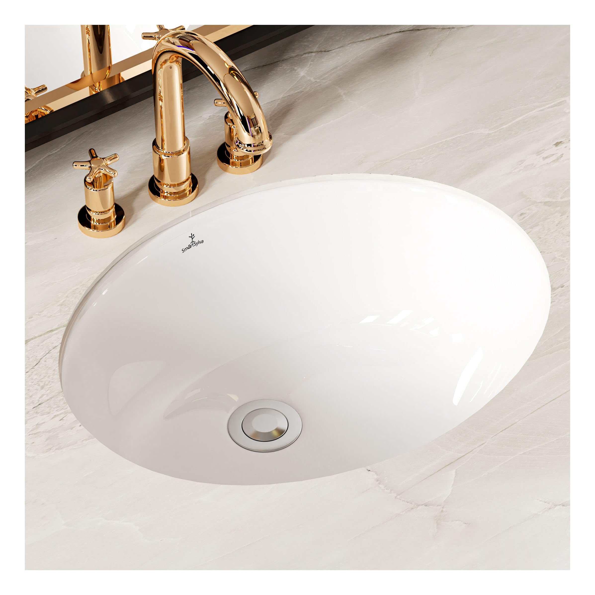 42 cm x 33 cm owalna umywalka łazienkowa, porcelanowa ceramiczna biała umywalka z przelewem, biała umywalka z przelewem, biała