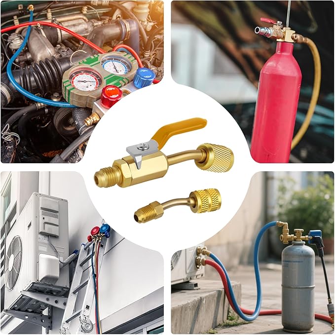 Kit de 7 Piezas Válvula de Bola y Adaptador para Aire Acondicionado miniatura 7