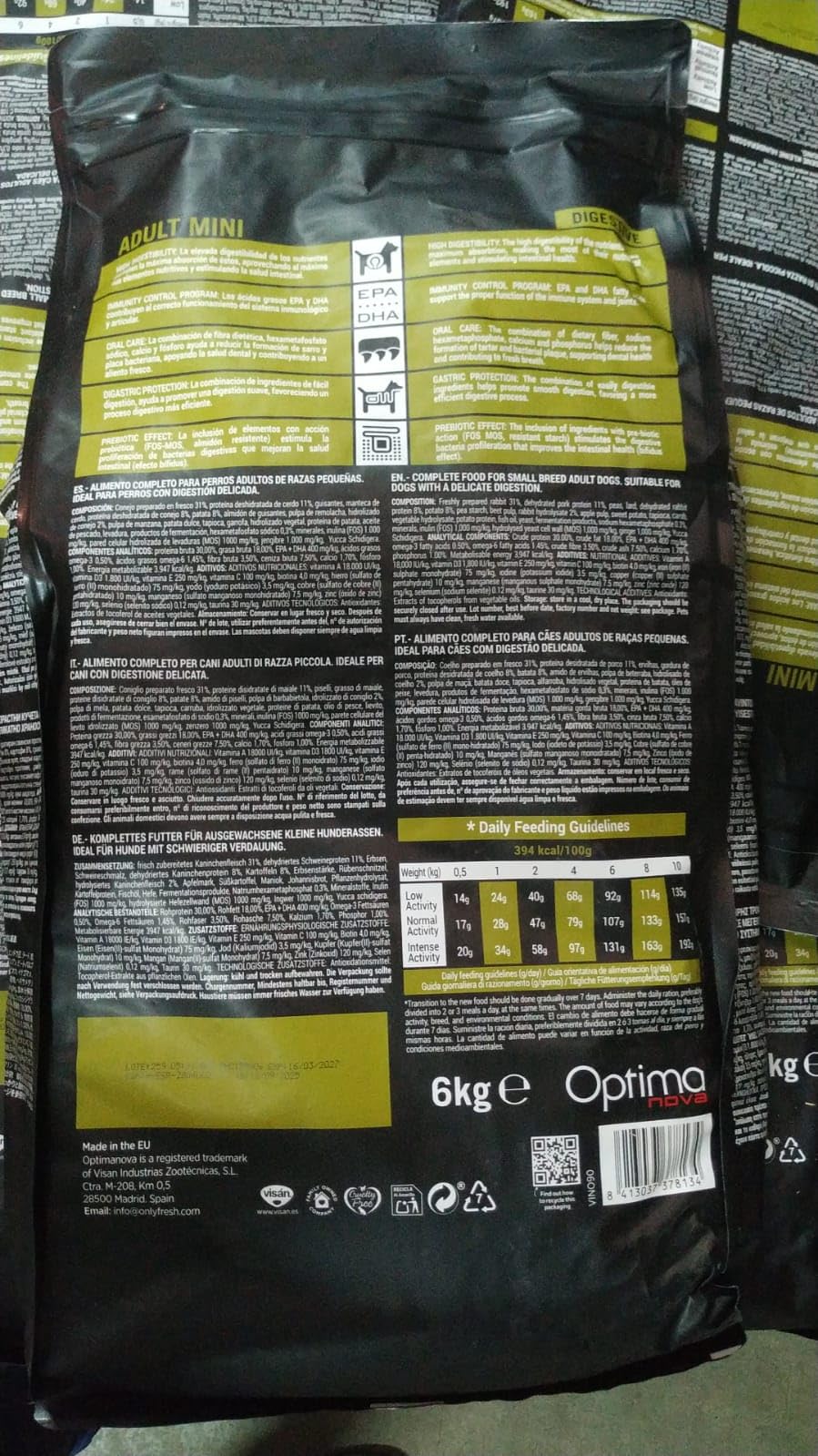 Optima Nova Dorosły Mini Digestive Rabbit & Ziemniak Free (6 kg)