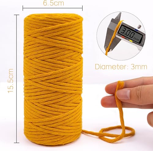 Miniatura 2 de LEREATI Cuerda de macramé de una hebra de 0.118 in x 110 yardas, color rojo vino de 0.118 in, cuerda de algodón natural, cuerda de algodón grueso