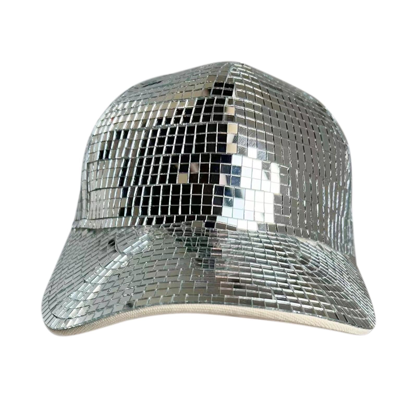Cappello con Specchio a Forma di Palla Da Discoteca, Visiera Alla Moda per Feste E Matrimoni.