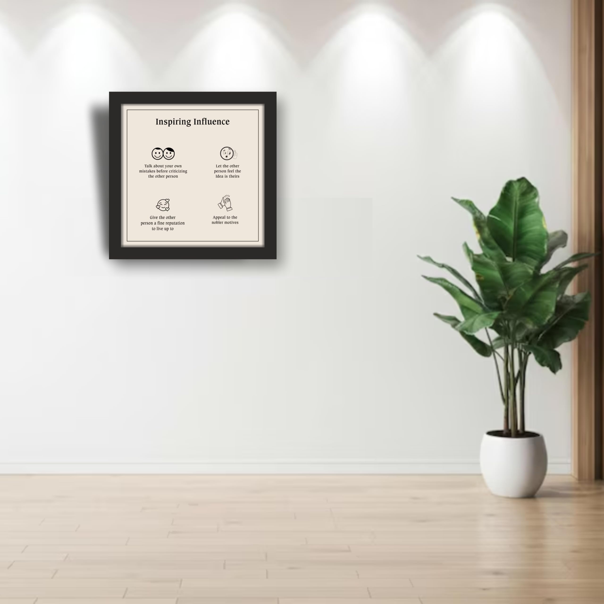 "Inspiring Influence Leadership Wisdom Frame – 12 in x 12 in…