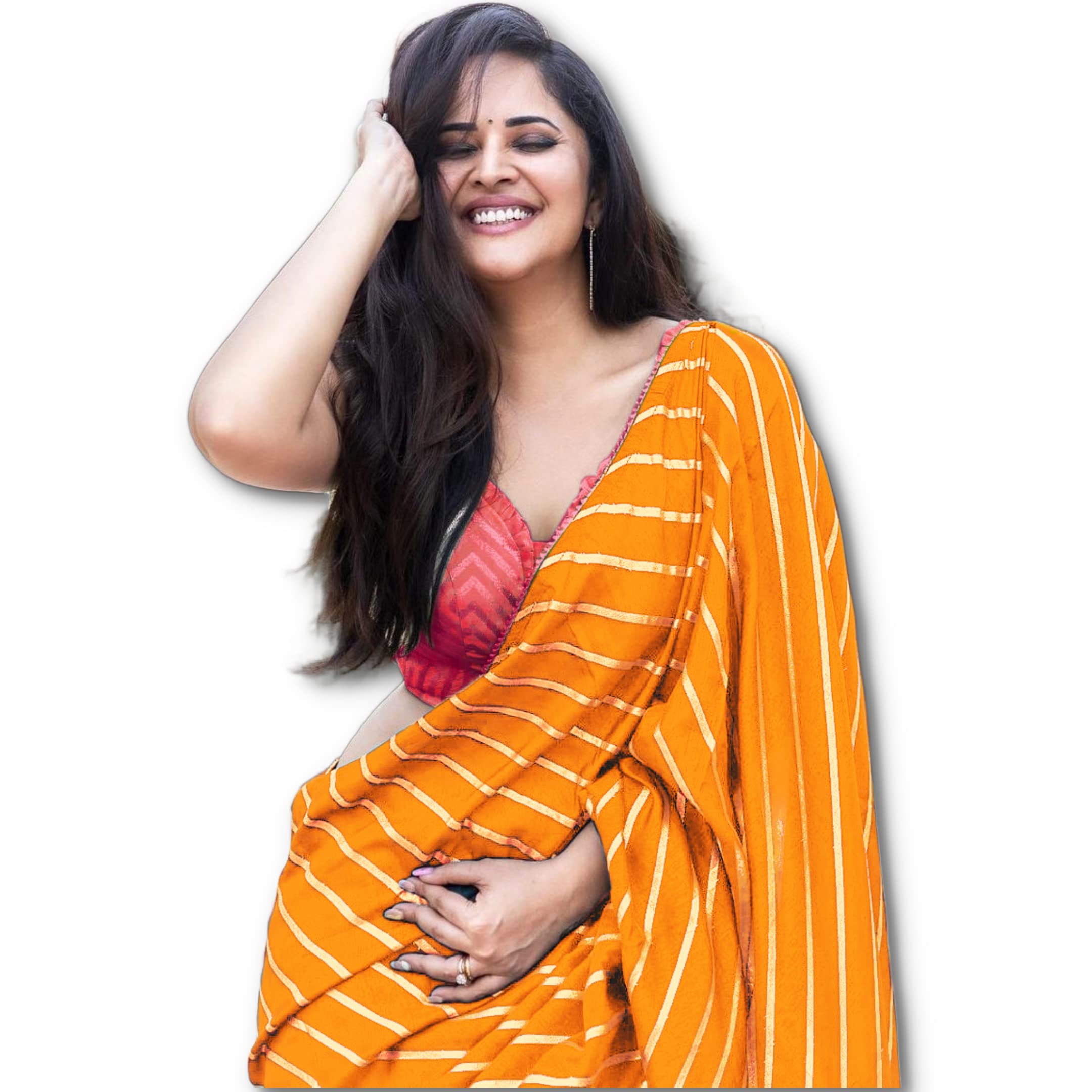 SidhidataTextile Women's Dola Silk Foil Printed Saree With Unstitched Blouse Piece