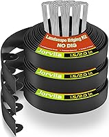 Jorvila 1.5" x 100' Flexible Plastic Landscape Edging with 120 Metal Spikes - Easy Install Garden Border for Lawns, Flower Beds & Paths