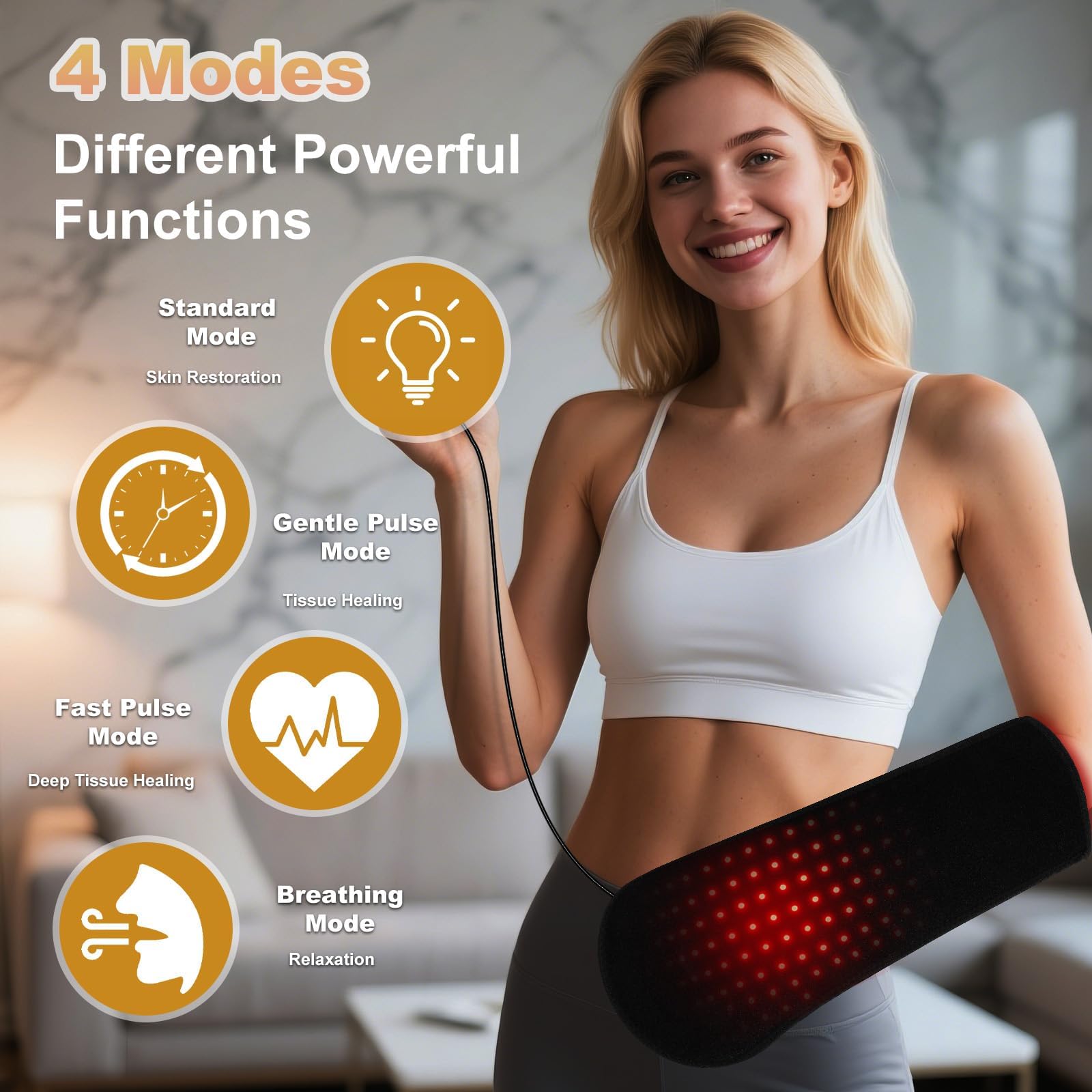 Dispositivo de terapia de luz roja para aliviar el dolor, panel LED de doble longitud de onda con gran superficie de tratamiento para manos, muñecas y cuerpo