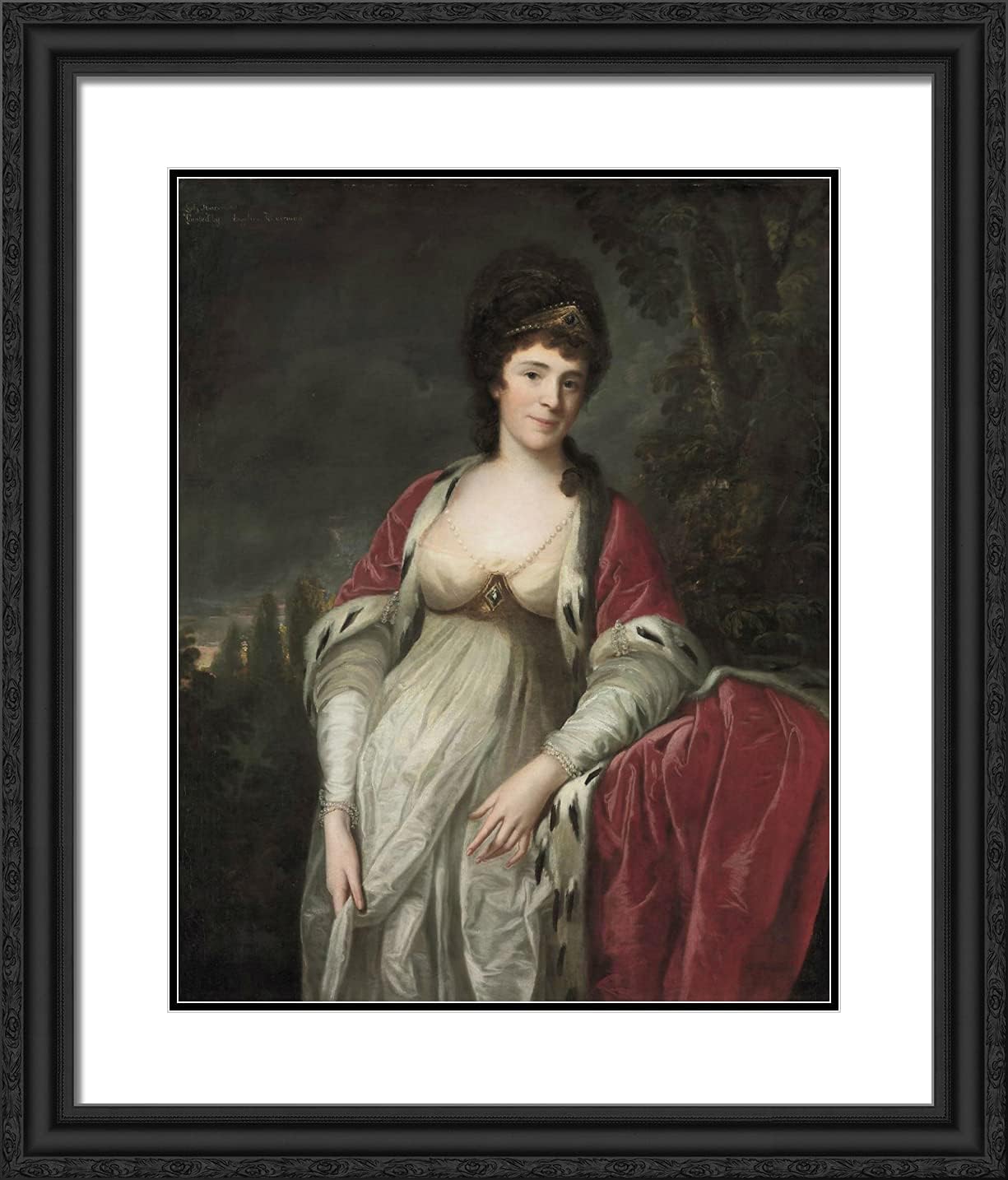 ArtDirect Kauffman, Angelica 20x23 Black Ornate Framed Art Print with Double Matting Titled: Henrietta Sebright, Lady Harewood