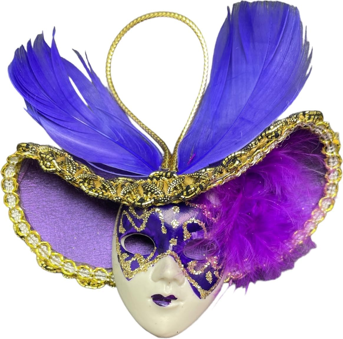 Miniature Masquerade Mask Ornament-100 pieces-An Asst. of 6 Colors