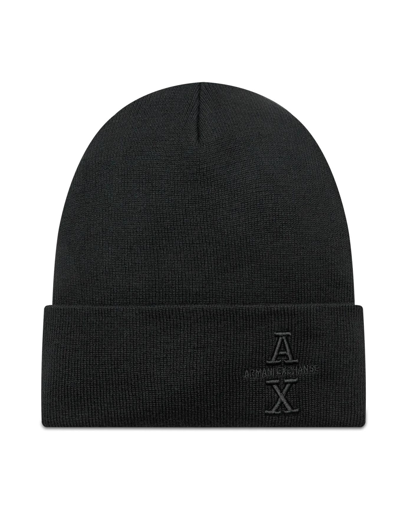 Armani Exchange - Logo The Grid, Sustainable, Embroidered, Berretto Beanie Uomo