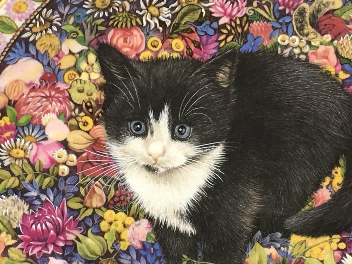 Amazon.co.jp: エインズレイ レズリーアンアイボリー 飾り皿 10月 子猫